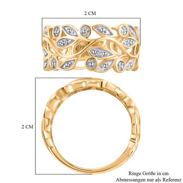 ALLORO vergoldeter Silberring mit Diamantakzenten image number 8