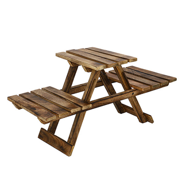 Handgefertigte Pflanzenbank aus Holz, 55x23x28 cm