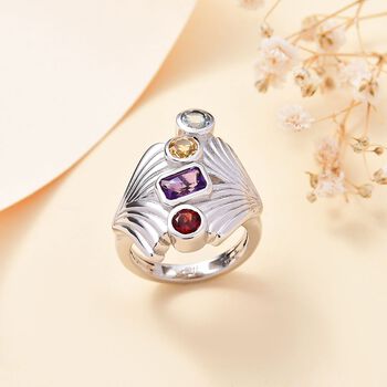 Mehrfarbiger Ring Messing (Gr&ouml;&szlig;e 17.00) ca. 1.55 ct