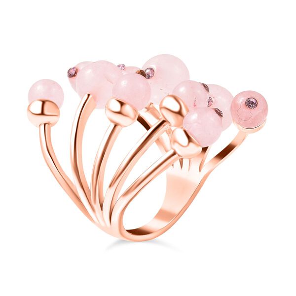 Rosenquarz Ring, Messing image number 4