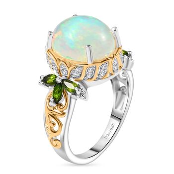 D'Joy AA Nat&uuml;rlicher, &auml;thiopischer Welo Opal, Chromdiopsid und Zirkon Ring - 4,19 ct.