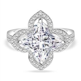 D'Joy Moissanit Ring 925 Silber rhodiniert (Größe 21.00) ca. 5,93 ct