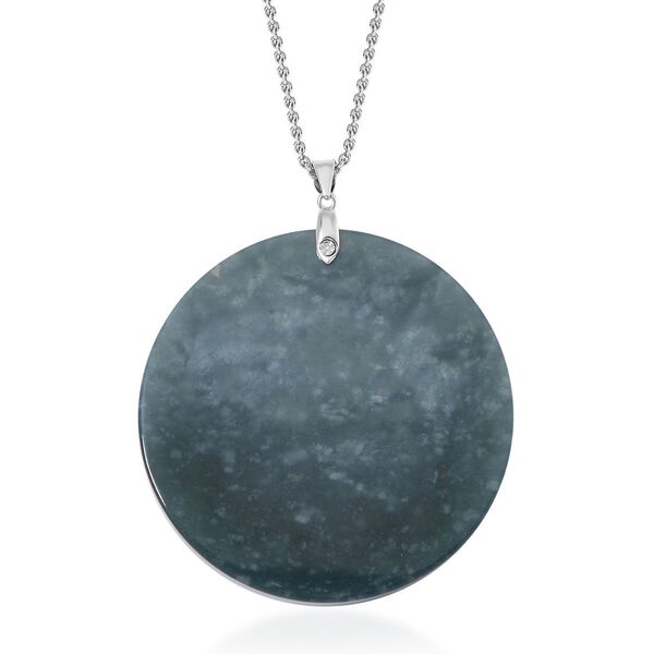 Natürlicher Olmek Jadeit Anhänger mit Kette, 925 Silber rhodiniert ca. 196.00 ct image number 3