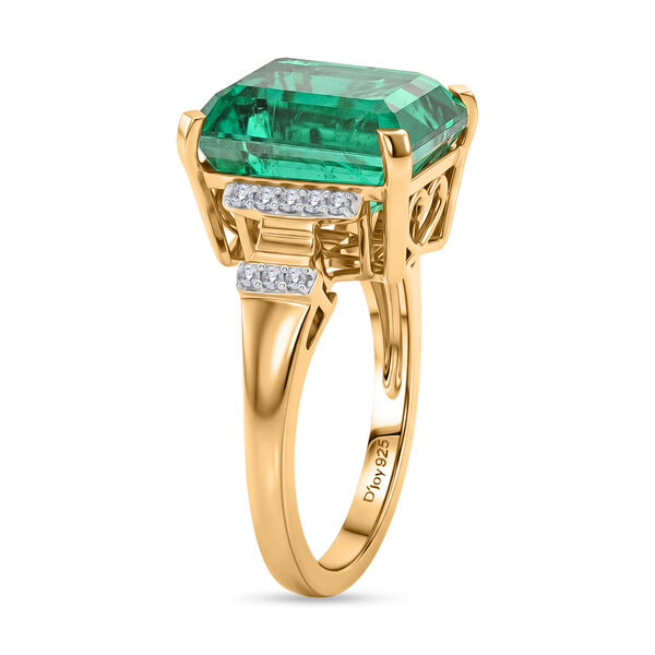 D'Joy Smaragd Triplett Quarz und Zirkon Ring - 10,84 ct. image number 4