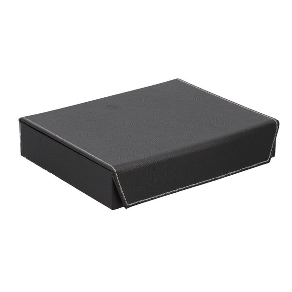 &Ouml;ko-Kunstleder-Ring-Organizer mit Rollenablage, schwarz