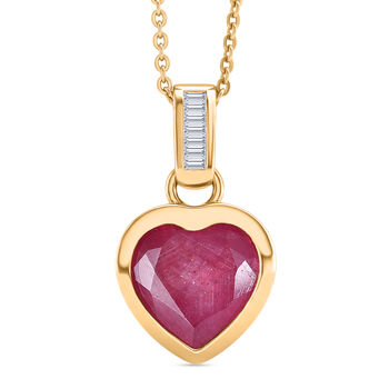 D'Joy Ilakaka Rosa Saphir (Fissure gef&uuml;llt), Wei&szlig;er Diamant Schmuckset ca. 50 cm 925 Silber 750 Gelbgold vermeil ca. 3.63 ct