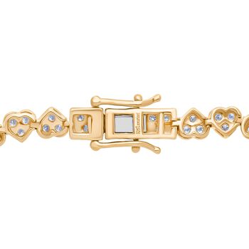 LUXURIANT SGL zertifiziertes SI-GH Labor Diamant Armband, 925 Silber 750 Gelbgold Vermeil - 3 ct.