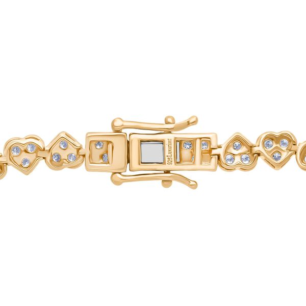 LUXURIANT SGL zertifiziertes SI-GH Labor Diamant Armband, 925 Silber 750 Gelbgold Vermeil - 3 ct. image number 3