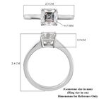 Moissanit Solitär Ring 925 Silber Platin-Überzug image number 6