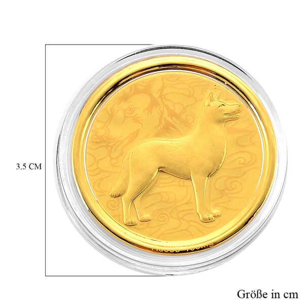 999er Goldm&uuml;nzefolie mit Hundemotiv und Regenbogen-Designlinie, 100mg image number 4