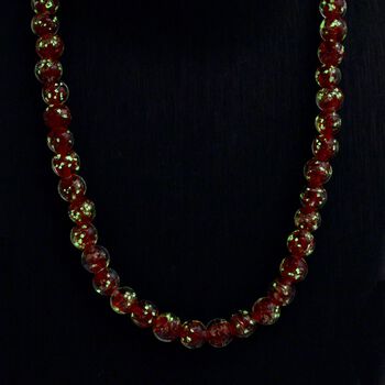 Rote Halskette im Murano-Stil, 50+5cm