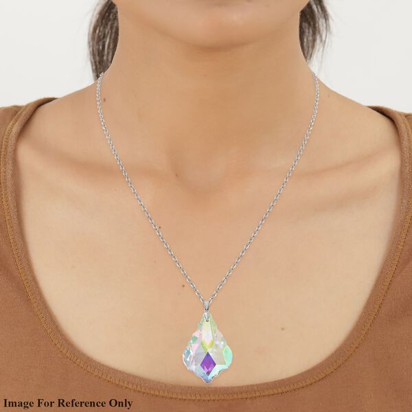 Simulierter, lila Kristall-Anh&auml;nger mit Kette - 90 ct. image number 2
