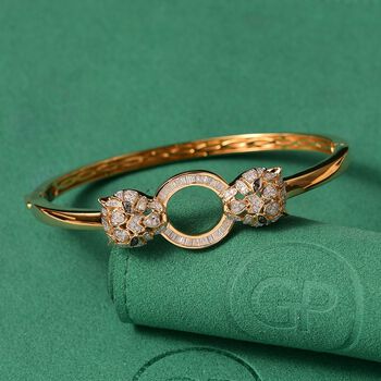 GP Trionfo Kollektion- Kanchanaburi Blauer Saphir, Wei&szlig;er Diamant Armreif ca. 19 cm 925 Silber 750 Gelbgold Vermeil ca. 1.02 ct