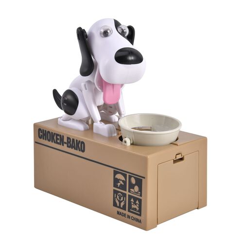 Münzstehlende Hunde-Spardose, 2x AA Batterien (nicht inkl.), 16.3x9x17 cm, Weiß image number 1