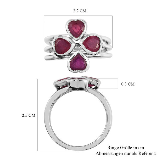 3er-Set - afrikanischer Rubin-Stacking-Ring in Silber, 2,87 ct. image number 8