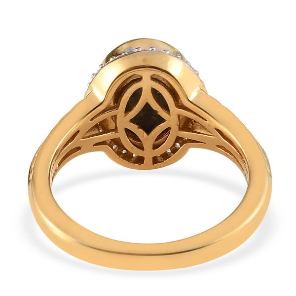 Meteorit und Zirkon Ring 925 Silber vergoldet  ca. 4,80 ct image number 6