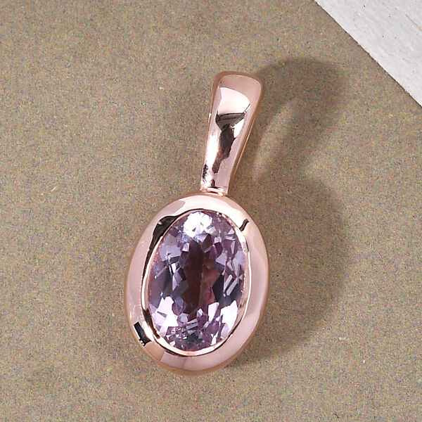 AA Martha Rocha Kunzit-Anh&auml;nger, 925 Silber Ros&eacute;gold Vermeil ca. 1.13 ct image number 3