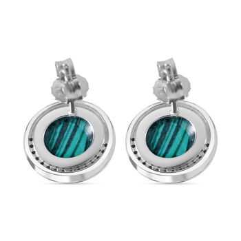LUSTRO STELLA Malachit und Zirkonia Ohrringe - 5,27 ct.