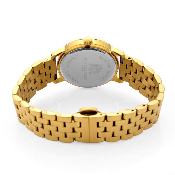 WILLIAM HUNT - Moissanit Uhren 8.5 cm 316L Edelstahl IP-Gelbbeschichtung image number 6