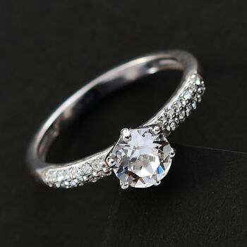 J Francis gefertigt mit SWAROVSKI- Wei&szlig;er Swarovski Kristall Ring