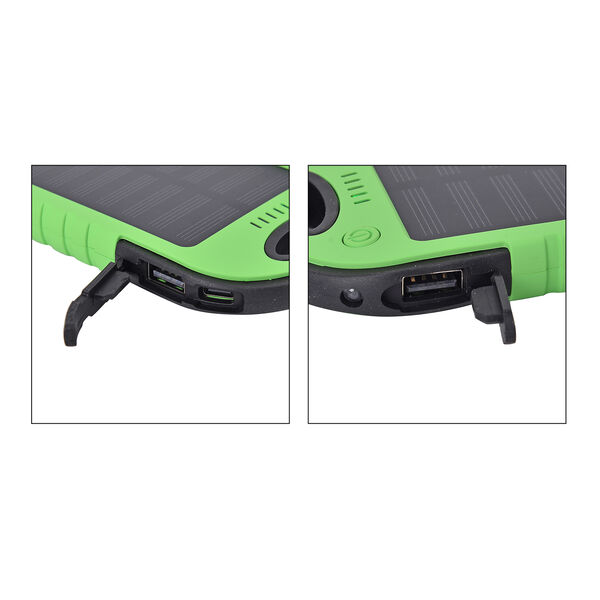 Homesmart Solar Powerbank mit LED-Licht, 14,3&times;7,5cm, Gr&uuml;n image number 7