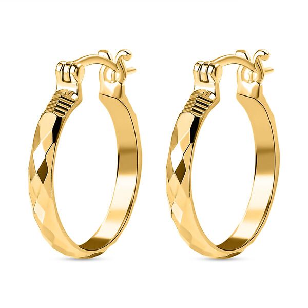 Creolen mit Diamantschliff in Silber mit Gelbgold Vermeil image number 3