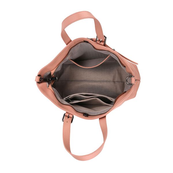 Echtleder Crossbody Tasche im Trapez Design, 32x12x19cm, Pink image number 6