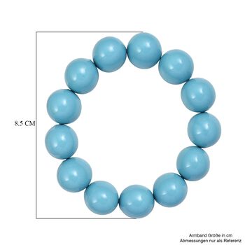 Flexibles Sleeping Beauty t&uuml;rkisfarbenes Muschelkernperle Armband