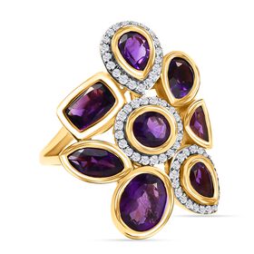 Lusaka Amethyst und Zirkon-Ring - 5,46 ct.