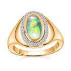 Natürlicher, äthiopischer Welo Opal und Zirkon-Ring - 1,20 ct. image number 4