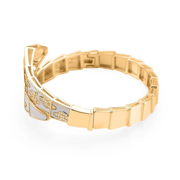 Wei&szlig;er Zirkonia Armreif ca. 19 cm Nickelfreies Messing emailliert image number 4