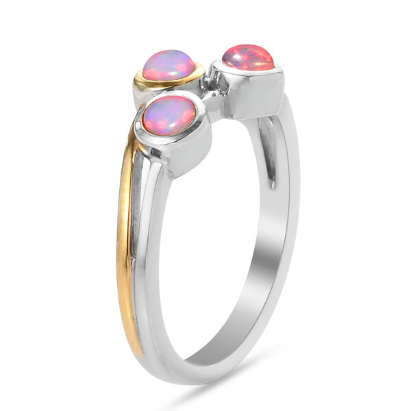 Natürlicher Äthiopischer Opal Ring 925 Silber Bicolor  ca. 0,41 ct image number 5