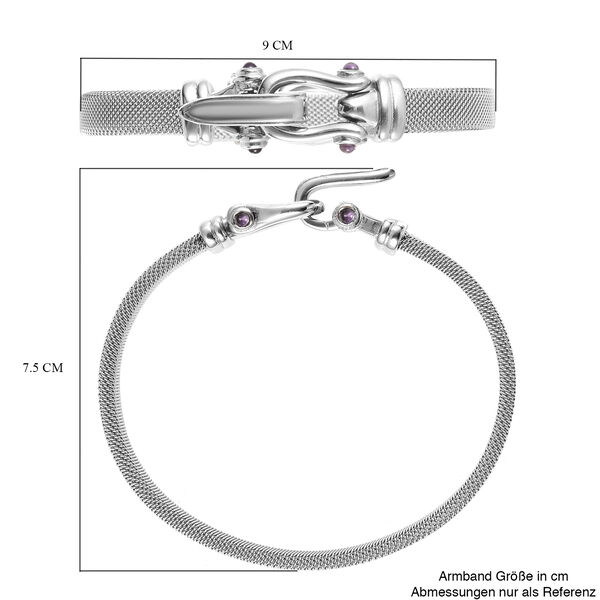 Afrikanischer Amethyst-Armreif, 20 cm, Edelstahl ca. 0,13 ct image number 7
