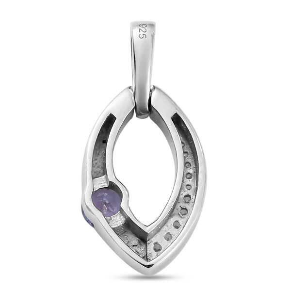 Tansanit und Zirkon Anh&auml;nger 925 Silber platiniert ca. 0,47 ct image number 5