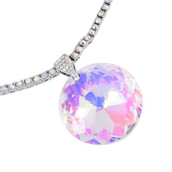 Kunsthandwerklicher wei&szlig;er AB-Farbkristall mit 50cm Halskette