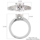 LUSTRO STELLA Hergestellt mit ZIRKONIA Halo Ring 925 Silber Rhodium-Überzug (Größe 16.00) ca. 5,17 ct image number 5