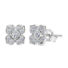 LUXURIANT DIAMOND- SI-GH Labor Diamant Ohrringe, 925 Silber platiniert - 0,50 ct.