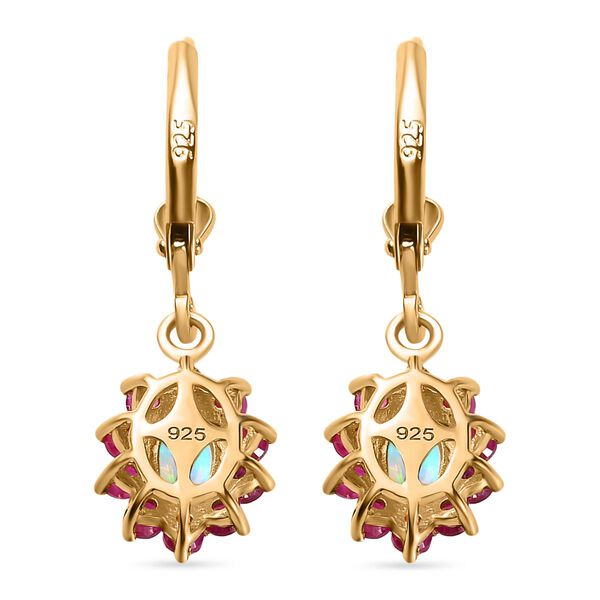 AA nat&uuml;rliche Welo Opal und afrikanische Rubin-Ohrringe- 1,91 ct. image number 5