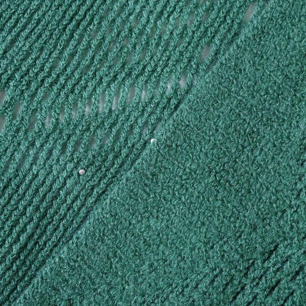 Strickschal mit Quasten und Perlen, Grün image number 1