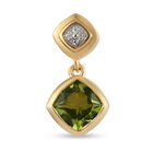 Natürlicher Peridot und Zirkon-Anhänger, 925 Silber vergoldet ca. 1,55 ct