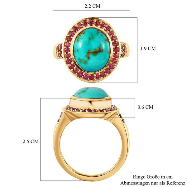 Sierra Nevada Türkis und Rhodolith Granat Ring - 5,25 ct. image number 7