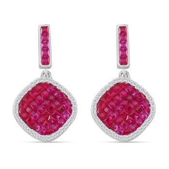 Quarzit, Wei&szlig;er Zirkonia Ohrringe 925 Silber rhodiniert