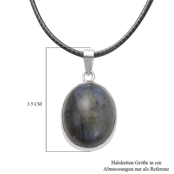 Labradorit-Anh&auml;nger mit Kette, 45+5 cm, Messing ca. 22,50 ct image number 4