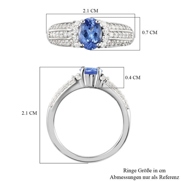 Tansanit und wei&szlig;er Zirkon-Ring - 1,25 ct. image number 7