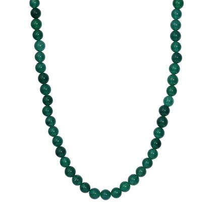 Gr&uuml;ner Aventurin Halskette ca. 45 cm+ 5 cm Extender, Edelstahl ca. 195,00 ct.