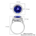 RHAPSODY AAAA Tansanit und weißer Diamant-Ring, VS E-F, zertifiziert und geprüft, 950 Platin  ca. 5,00 ct image number 5