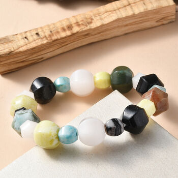 Flexibles mehrfarbiges Jaspis Armband - 203 ct.