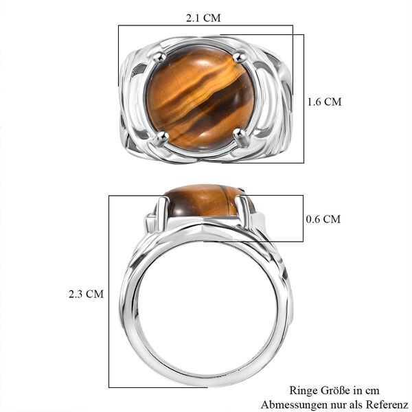 Tigerauge Ring Messing (Gr&ouml;&szlig;e 17.00) ca. 6,82 ct image number 7
