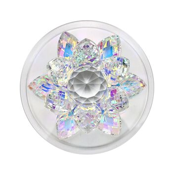 Deko Vorratsglas aus Kristallglas mit Lotusbl&uuml;te Deckel, pink