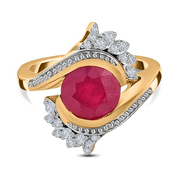 Afrikanischer Rubin und Zirkon-Ring - 3,10 ct.